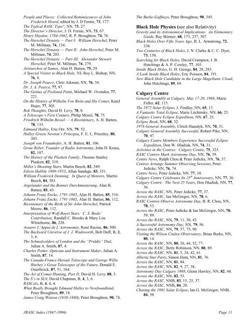 General Index - Royal Astronomical Society of Canada