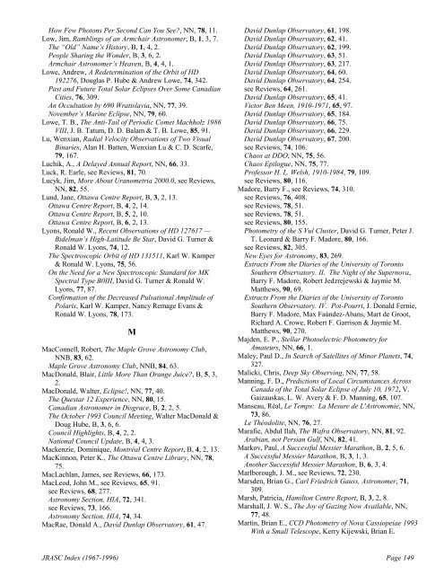 General Index - Royal Astronomical Society of Canada