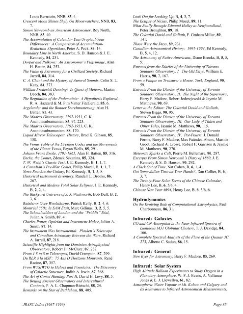 General Index - Royal Astronomical Society of Canada