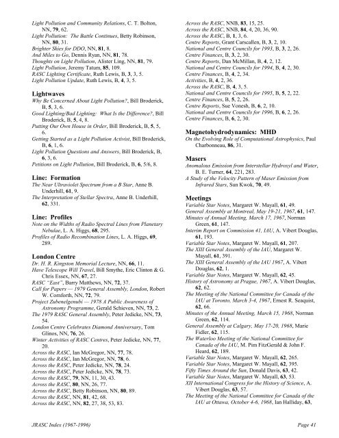 General Index - Royal Astronomical Society of Canada