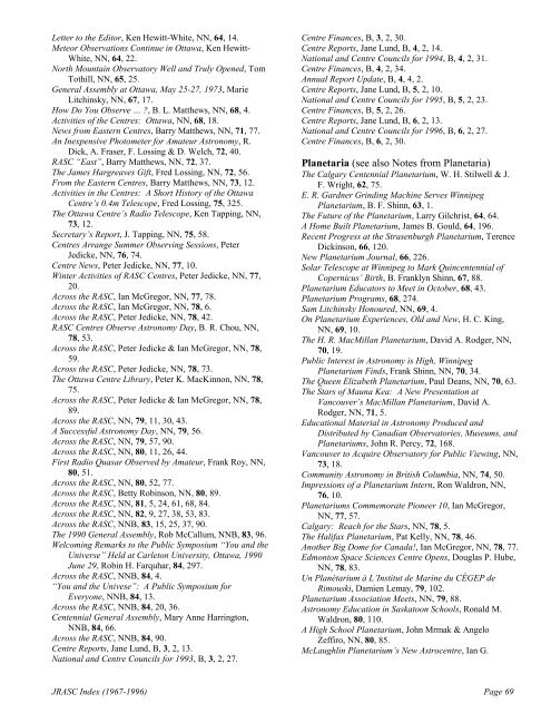 General Index - Royal Astronomical Society of Canada