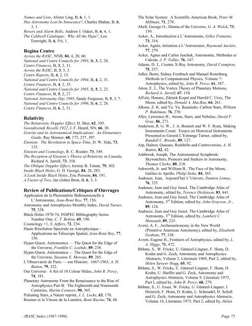 General Index - Royal Astronomical Society of Canada