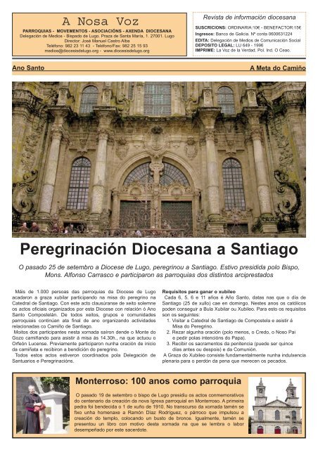 Outubro_2010:Especial A Nosa Voz.qxd - DiÃ³cesis de Lugo