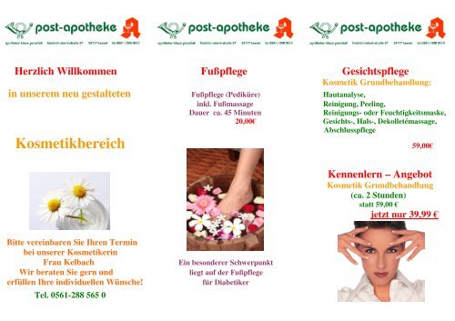 Angebot Kosmetik Grundbehandlung - Post-Apotheke