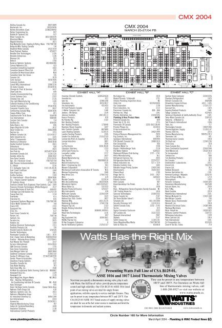 CMX 2004 - Plumbing & HVAC