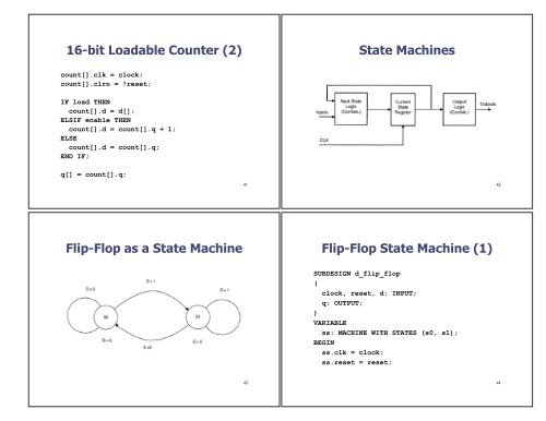 Introduction to Design Using AHDL HDLs  AHDL Subdesign Section