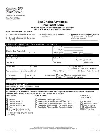 BlueChoice Advantage Enrollment Form