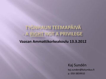 esitysmateriaali - Vaasan ammattikorkeakoulu