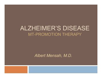 Alzheimer's Disease : MT-Promotion Therapy - Bio-Balance Health