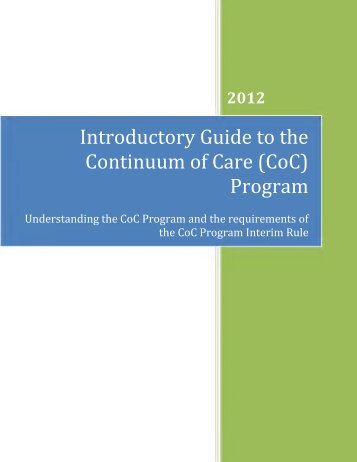 Introductory Guide to the Continuum of Care (CoC ... - OneCPD