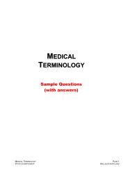 Medical Terminology sample questions - SkillsUSA Maryland