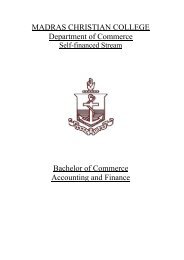 B.Com-Accounting & Finance Curriculum - Madras Christian College