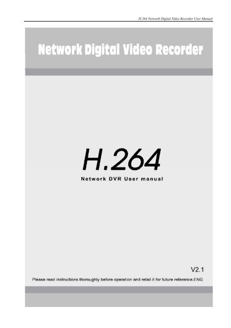 H.264 Network Digital Video Recorder User Manual - Sat-Serwis