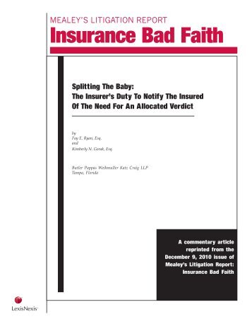 Insurance Bad Faith - Butler Pappas