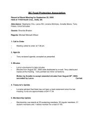 Minutes September 22, 2005.pdf - BC Food Protection Association