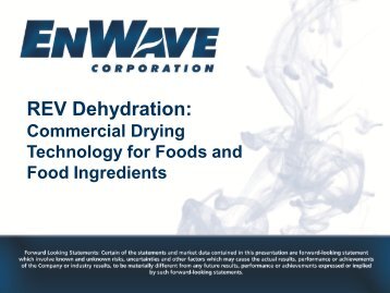 REV Dehydration - Commercial Drying Technology for Foods and ...