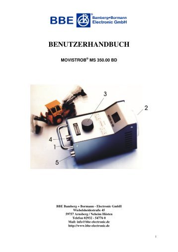 BENUTZERHANDBUCH - BBE Bamberg + Bormann Electronic Gmbh