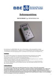 Bedienungsanleitung - BBE Bamberg + Bormann Electronic Gmbh