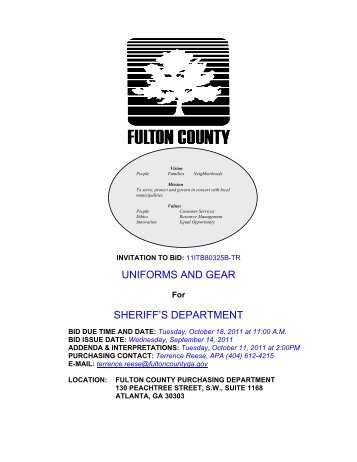 UNIFORMS AND GEAR SHERIFF'S DEPARTMENT - Fulton County