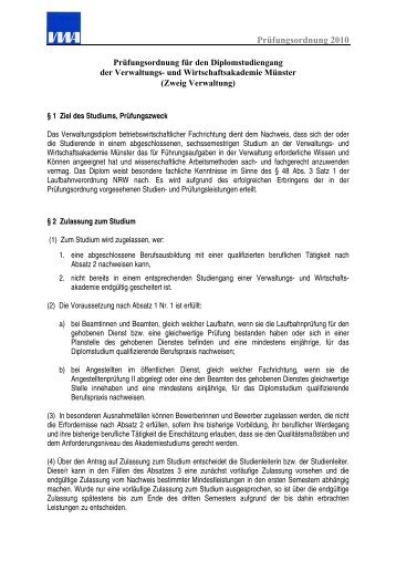 PrÃ¼fungsordnung 2010 - VWA-MÃ¼nster Verwaltung