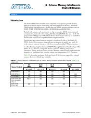 Stratix III External Memory Interface Features