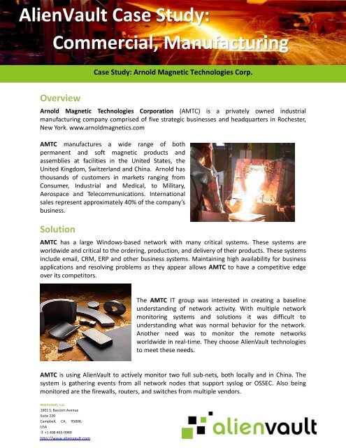 AlienVault Case Study Arnold Magnetic - Manufacturing.pdf