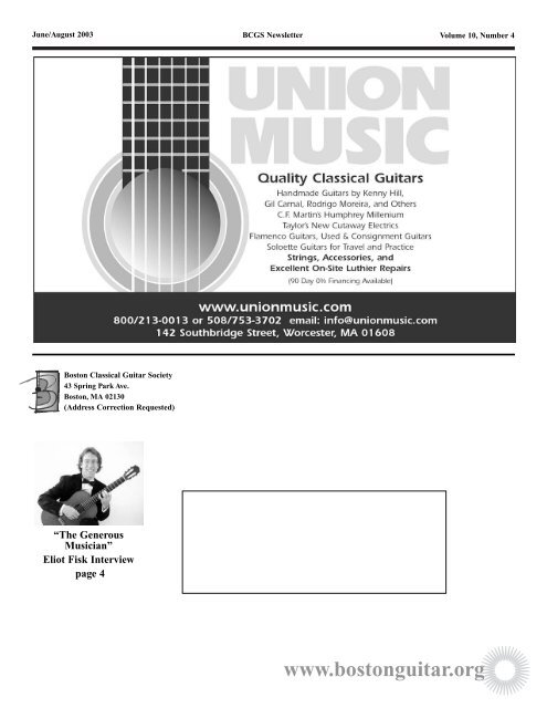 2003 Jun-Aug - Boston Classical Guitar Society