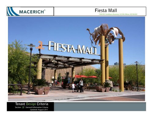 Fiesta Mall General Information Criteria - Macerich