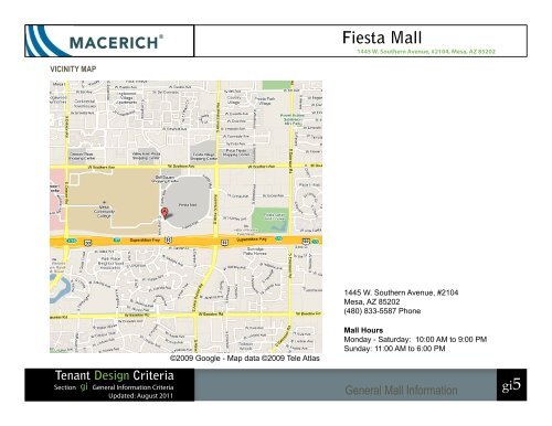 Fiesta Mall General Information Criteria - Macerich