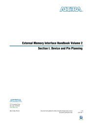 Device and Pin Planning; External Memory Interface Handbook