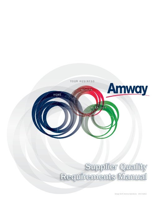 Supplier Quality Requirements Manual Supplier Portal Amway
