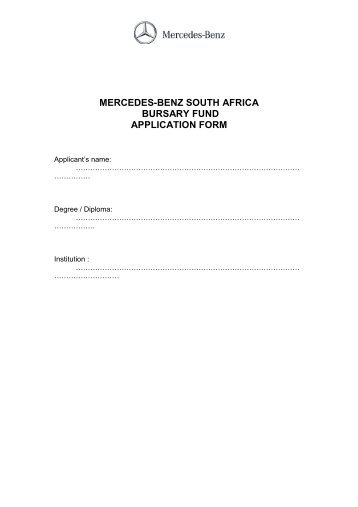 Download Bursary Application Form - Mercedes-Benz South Africa