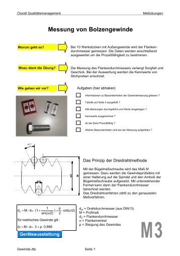 Messung von Bolzengewinde