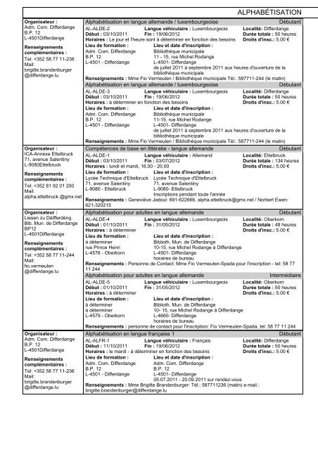 ALPHABÉTISATION - lifelong-learning.lu