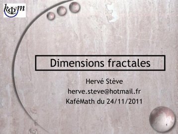 Dimensions fractales - Kafemath