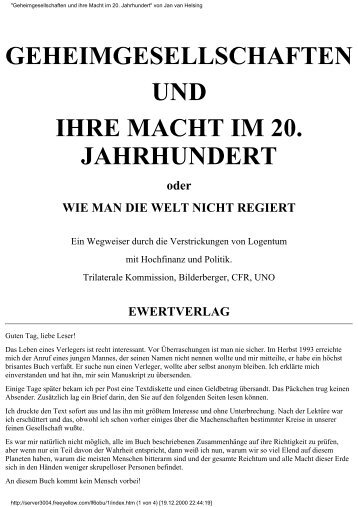 "Geheimgesellschaften und ihre Macht im 20 ... - SecretAgenda