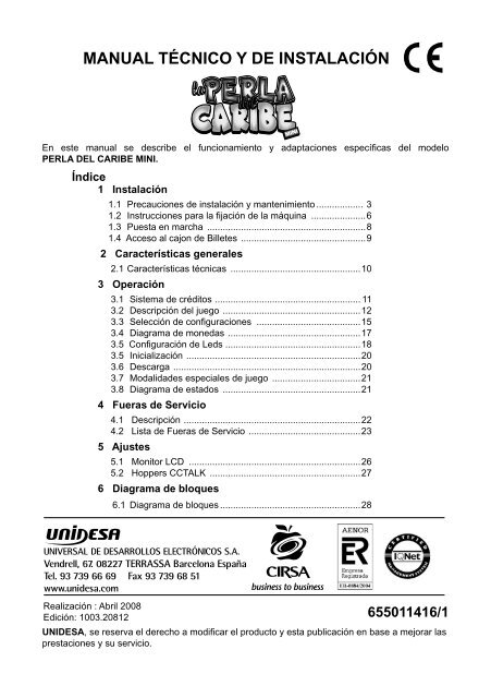 MANUAL TÃCNICO Y DE INSTALACIÃN - Unidesa