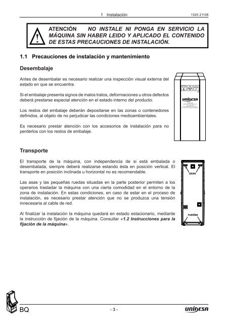 MANUAL TÃCNICO Y DE INSTALACIÃN - Unidesa