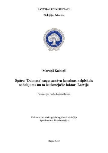Odonata - Entomological Society of Latvia - Latvijas Daba