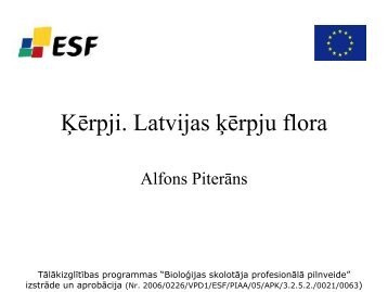 Ä¶Ärpji. Latvijas Ä·Ärpju flora