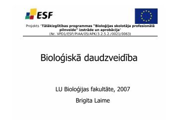 BioloÄ£iskÄ daudzveidÄ«ba (prezentacija)