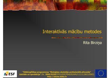InteraktÄ«vÄs mÄcÄ«bu metodes (prezentacija)