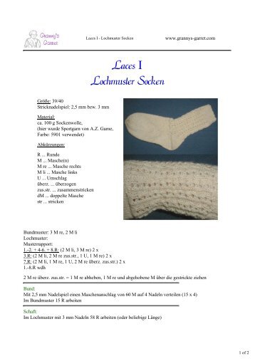 Lochmuster Socken I - Granny's Garret