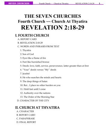 D. Rev. 2:18-29 Church at Thyatira - Technology Ministries