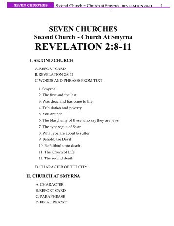 Church at Smyrna REVELATION 2:8-11 - Technology Ministries