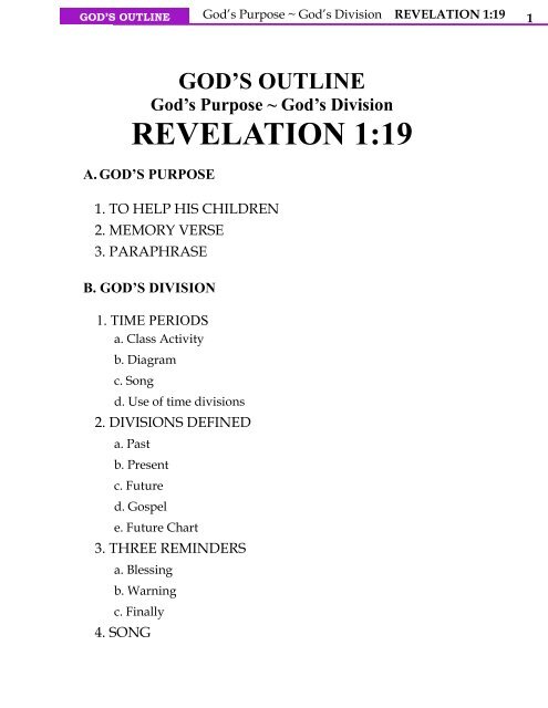 God's Division REVELATION 1:19 - Technology Ministries