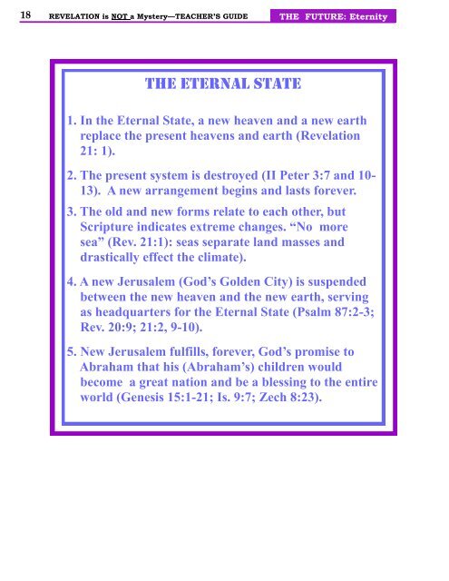 REVELATION 21:1-22:11 I. ETERNAL ISSUES - Technology Ministries