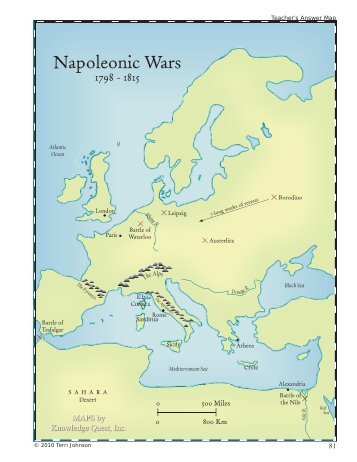 Napoleonic Wars â Printable Outline Maps - Knowledge Quest