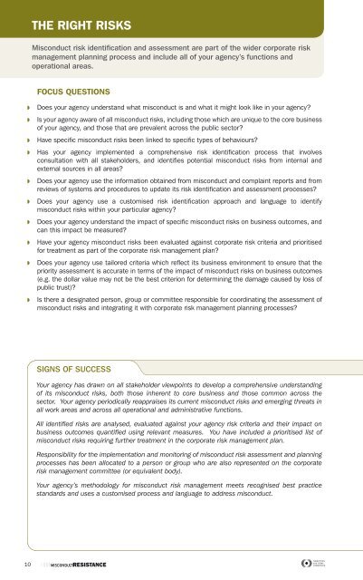 Misconduct Resistance Framework - Corruption and Crime ...