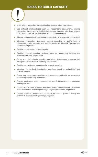 Misconduct Resistance Framework - Corruption and Crime ...